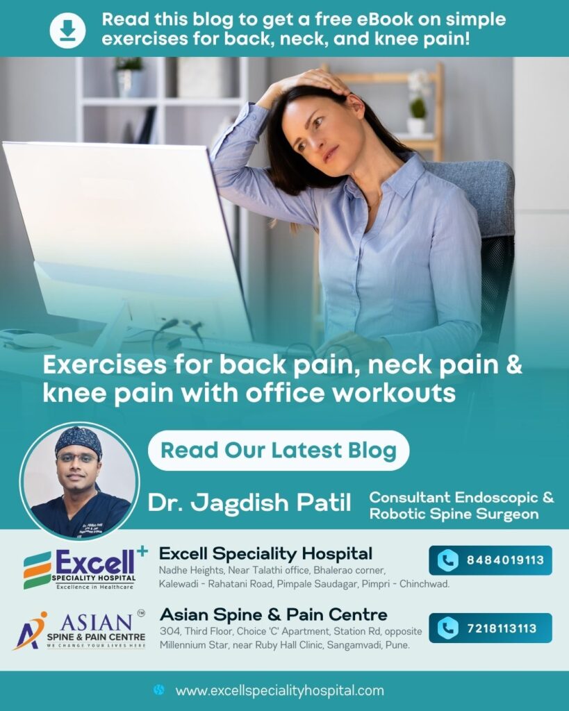 Simple Exercises for back, neck & knee pain Office workouts